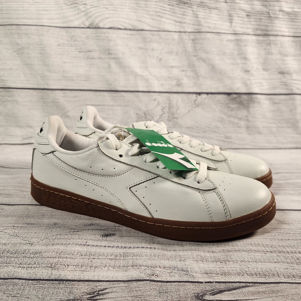 Diadora Game L Low Men's 9 White Leather Gum Sole Sneakers 501.160821 NEW